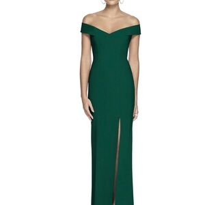 Dessy Collection Strapless Green Gown
